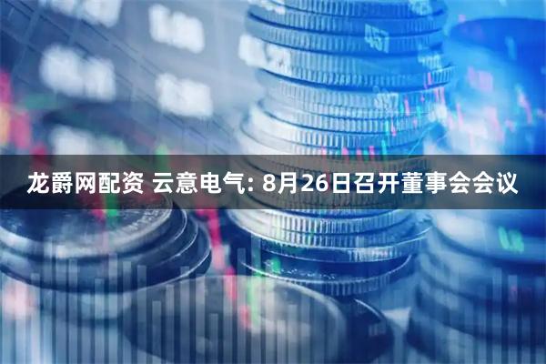 龙爵网配资 云意电气: 8月26日召开董事会会议